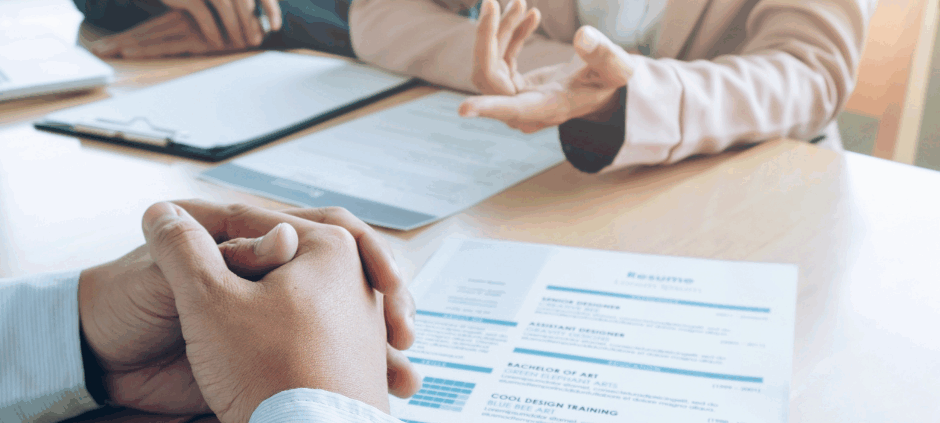 Client interviewing for a job, Heartland Resumes, Omaha, NE